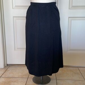 ST JOHN Sportswear long Midi KNIT SKIRT BLACK Medium